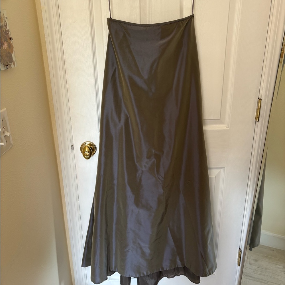 Carmen Marc Valvo Charcoal High Low Skirt